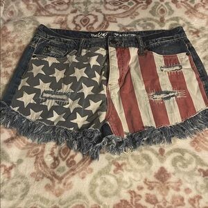 Patriotic Star and Stripe Denim Shorts